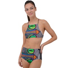 Alice In Wonderland Cat High Waist Tankini Set