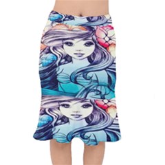 Beautifull Ariel Little Mermaid  Painting Short Mermaid Skirt