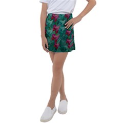 Rare Excotic Forest Of Wild Orchids Vines Blooming In The Calm Kids  Tennis Skirt by pepitasart