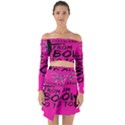 Bow To Toe Cheer Off Shoulder Top with Skirt Set View1