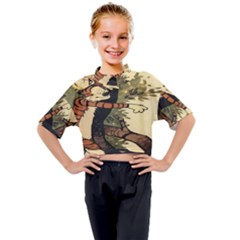 Calvin And Hobbes Kids Mock Neck Tee