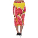 Watermelon Velvet Midi Pencil Skirt View2