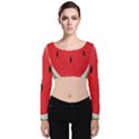 Watermelon Pillow Fluffy Velvet Long Sleeve Crop Top View1