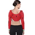 Watermelon Pillow Fluffy Velvet Long Sleeve Crop Top View2