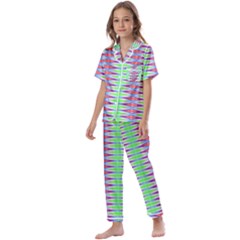 Electro Stripe Kids  Satin Short Sleeve Pajamas Set