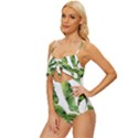Sheets Tropical Plant Palm Summer Exotic Knot Front One-Piece Swimsuit View2