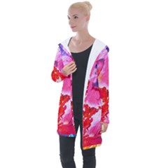 Colorful Painting Longline Hooded Cardigan