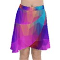 Triangles Polygon Color Chiffon Wrap Front Skirt View1