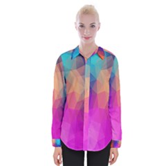 Triangles Polygon Color Womens Long Sleeve Shirt