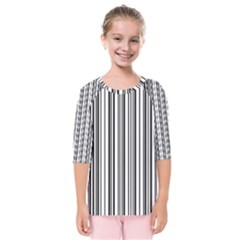 Barcode Pattern Kids  Quarter Sleeve Raglan Tee