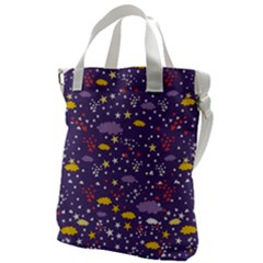 Pattern-cute-clouds-stars Canvas Messenger Bag