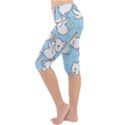Seamless-little-cat-dragonfly-pattern Lightweight Velour Cropped Yoga Leggings View2