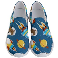 Seamless-pattern-vector-with-spacecraft-funny-animals-astronaut Men s Lightweight Slip Ons by Jancukart