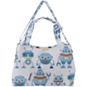 Seamless pattern with funny robot cartoon Double Compartment Shoulder Bag View2