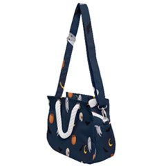 Halloween Ghost Pumpkin Bat Skull Rope Handles Shoulder Strap Bag