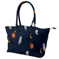 Halloween Ghost Pumpkin Bat Skull Canvas Shoulder Bag by artworkshop