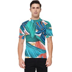 Leaves Tropical Exotic Men s Short Sleeve Rash Guard