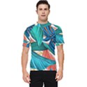 Leaves Tropical Exotic Men s Short Sleeve Rash Guard View1