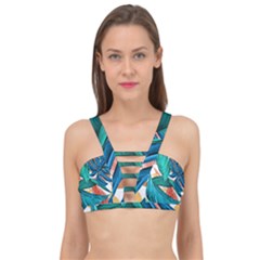Leaves Tropical Exotic Cage Up Bikini Top
