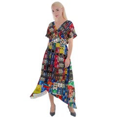 Beverages Cross Front Sharkbite Hem Maxi Dress