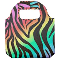 Rainbow Zebra Stripes Foldable Grocery Recycle Bag by nate14shop