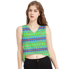 Catching Fractals V-neck Cropped Tank Top
