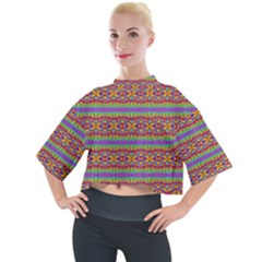 Eye Swirl Mock Neck Tee