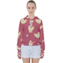 Cute-chicken-eggs-seamless-pattern Women s Tie Up Sweat View1