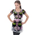 Black-cat-head Puff Sleeve Tunic Top View1