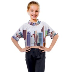 City-urban-buildings-skyscraper Kids Mock Neck Tee