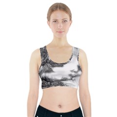 Ink-wash-painting-mountain-rolling-mountains Sports Bra With Pocket