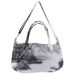Ink-wash-painting-mountain-rolling-mountains Removal Strap Handbag by Jancukart