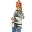 Ink-wash-painting-mountain-rolling-mountains Off Shoulder Chiffon Pocket Shirt View2