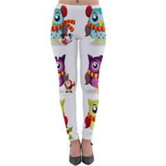 Cartoon-cute-owl-vector Lightweight Velour Leggings