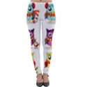Cartoon-cute-owl-vector Lightweight Velour Leggings View1