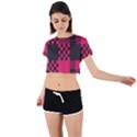 Cube-square-block-shape-creative Tie Back Short Sleeve Crop Tee View1