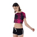 Cube-square-block-shape-creative Tie Back Short Sleeve Crop Tee View2