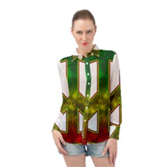 Peace-rastafarian Long Sleeve Chiffon Shirt