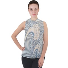 4c2e940f5bda3ab6630f3af5b374bd0a Mock Neck Chiffon Sleeveless Top