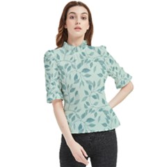 Seamless Foliage Frill Neck Blouse