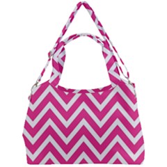Chevrons - Pink Double Compartment Shoulder Bag by nate14shop