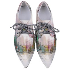 Drawing-watercolor-painting-city Pointed Oxford Shoes by Jancukart