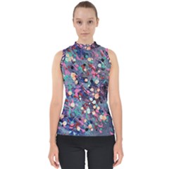Splodge Mock Neck Shell Top