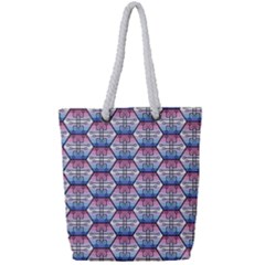 Hackers Town Void Mantis Hexagon Bigender Seven 7 Stripe Pride Flag Full Print Rope Handle Tote (small)