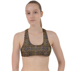 Sunflowers Seed In Harmony With Tropical Flowers Criss Cross Racerback Sports Bra by pepitasart