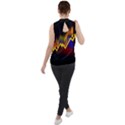 Logo-finance-economy-statistics Mock Neck Chiffon Sleeveless Top View2