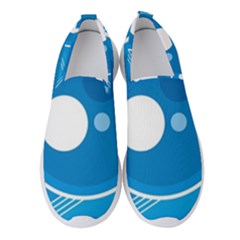 Background-blue-modern-creative Women s Slip On Sneakers