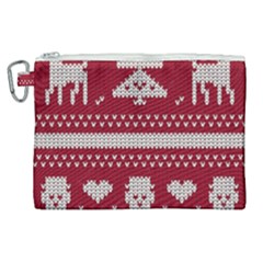 Christmas-seamless-knitted-pattern-background 001 Canvas Cosmetic Bag (xl) by nate14shop