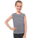 Soot Black and White Handpainted Houndstooth Check Watercolor Pattern Kids  Mesh Tank Top View1
