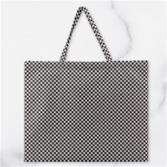 Small Black And White Watercolor Checkerboard Chess Zipper Large Tote Bag
